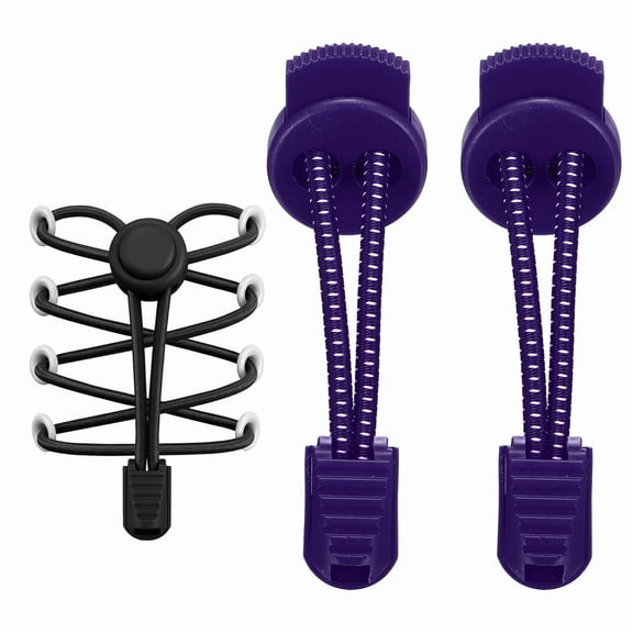 Uxcell Elastic Shoe Laces, No Tie Shoelaces for Adults White Dot Purple
