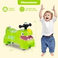 thumbnail image 3 of Babyjoy Ride on Toy Baby Dinosaur Sliding Car with 4 Universal Casters Under-Seat Storage Green, 3 of 10