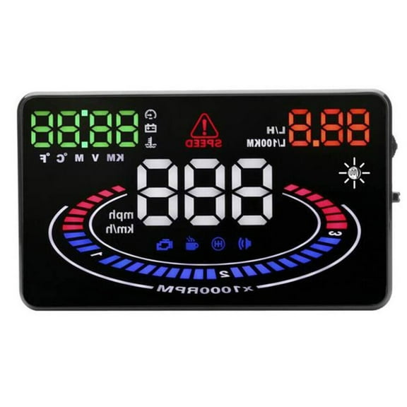 E300 Universal 5.5" Display Car HUD Head Up Display OBD2 Interface Speedometer Overspeed Fatigue Driving Alarm Digital Multi-Function