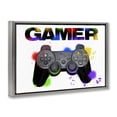 thumbnail image 3 of Stupell Industries Gamer with Rainbow Splashes Quotes and Sayings Painting Gray Floater Framed Canvas Art Print Wall Art, 25 x 17, 3 of 9