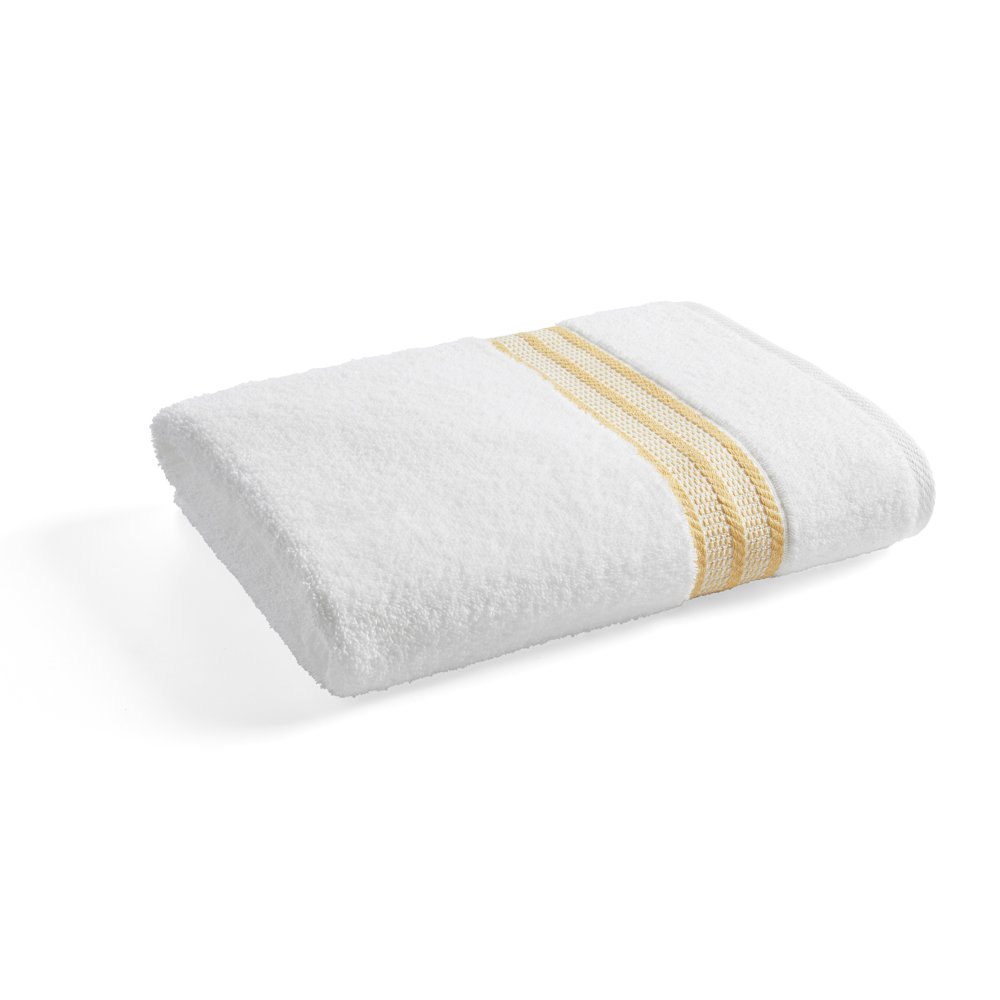 Better Homes & Gardens American Made Bath Collection Single Bath Towel, Yellow Stripe