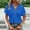Blue, variant on MORTTIC Women's V-Neck Button Shirt, Short Sleeve Solid Color Blouse, Loose Fit Casual Top, S
