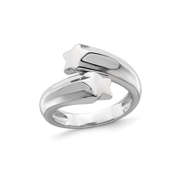 Gem & Harmony Sterling Silver Polished Shooting Stars Ring for Women