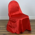 thumbnail image 2 of Efavormart Red Chair Covers for Party 50 PCS Universal Satin Self Tie Banquet Folding Wedding Chair Cover - Fit on Most Chairs - Easy Use & Machine Wash Slipcovers for Outdoor Events, 2 of 11