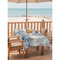 thumbnail image 2 of Outdoor Tablecloth with Umbrella Hole for Patio/Picnic/Party/Camping, Blue Crab Coastal Waterproof Table Cloth Rectangle Table Cover Washable, Beach Starfish Nautical Coral Vintage (60"x 102"), 2 of 8