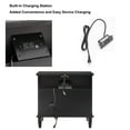 thumbnail image 4 of Farmhouse Charging Nightstand - 28.3" Wide Dresser with USB Ports, 2 Drawers & Fluted Pilasters, Solid Wood Legs, 4 of 4