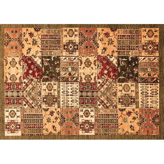 Ahgly Company Indoor Rectangle Southwestern Orange Country Area Rugs, 8' x 12'