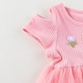 thumbnail image 4 of LUOGENLI Robe Fillette Tout-Petits Manches Courtes Florale Vacances Fête Robe en Maille Fête Dansante Princesse Robes Robe Maxi pour Filles 2-3 Ans, 4 of 6