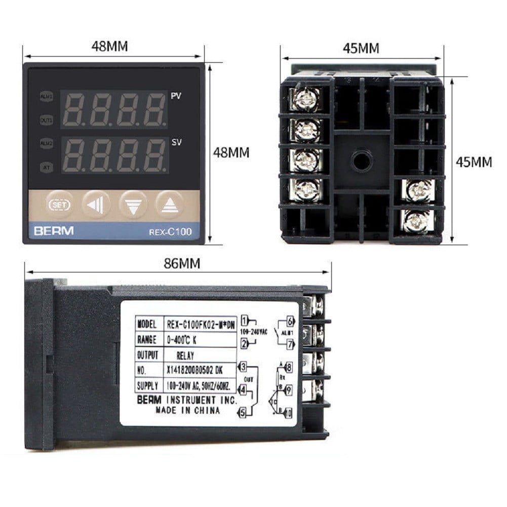sailesiti REX-C100 Intelligent Temperature Controller Thermostat for 0-400℃ PID Control