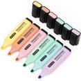 thumbnail image 1 of Highlighter, Pastel Colors Chisel Tip Marker Pen, Assorted Colors, Water Based, Quick Dry (6 Macaron Colors), 1 of 4