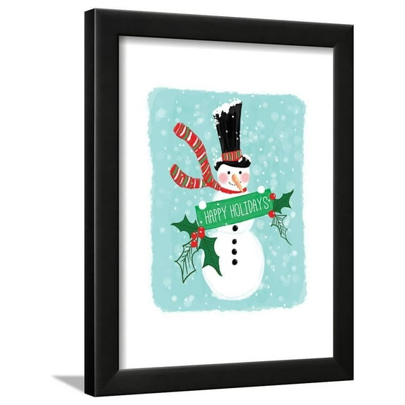 Holiday Snowman, Seasons Framed Art Print Wall Art by Sara Berrenson