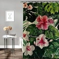thumbnail image 2 of Awypu Flower Tropical Leaves Home Decorative Waterproof Shower Curtain - Durable and Washable White, 2 of 7