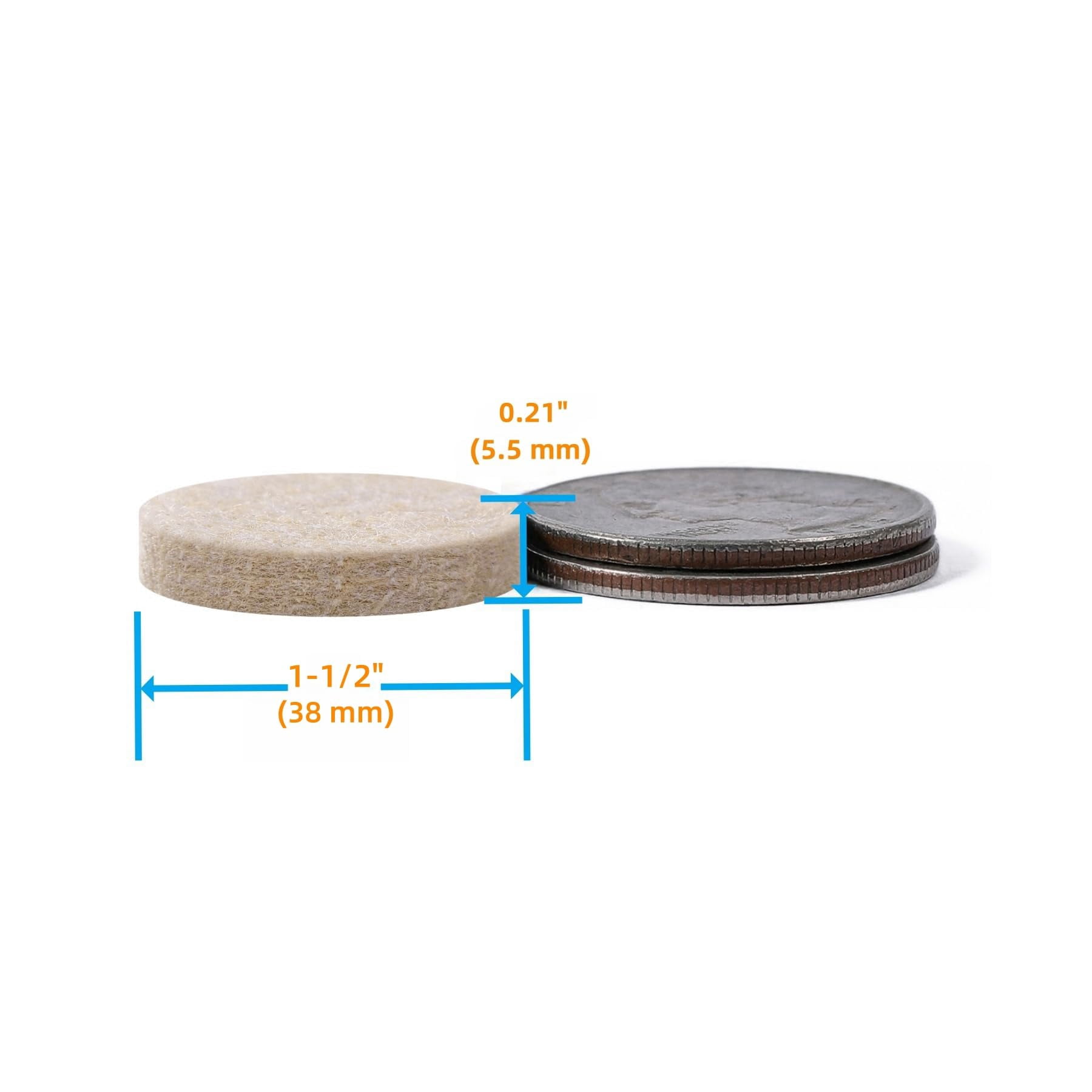 Felt Furniture Pads For Hardwood Floors - Self Adhesive Chair  Floor Protector Feet Sliders Moving Smoothly Anti Scratch 48 1-1/2" Round