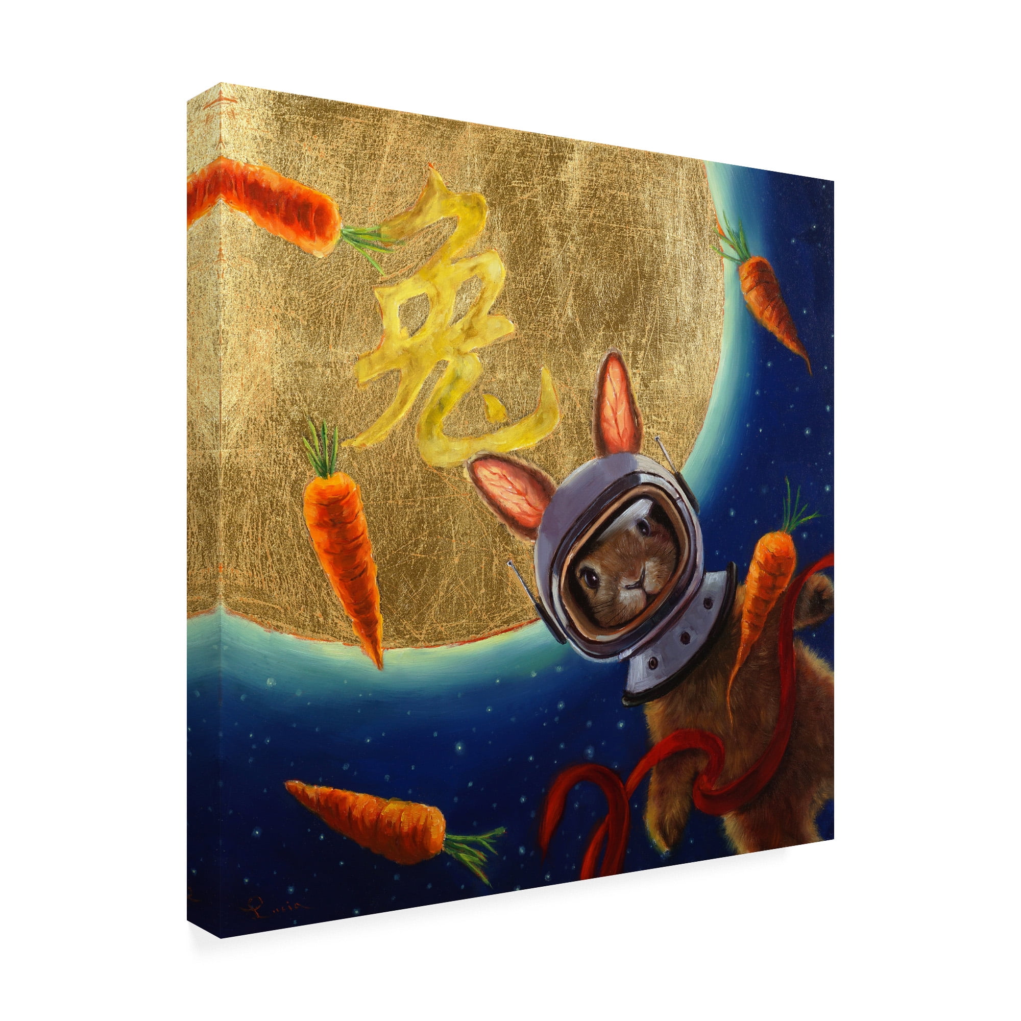 Trademark Fine Art 'Journey to the Moon' Canvas Art by Lucia Hefferna
