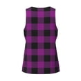 thumbnail image 5 of Easygdp Purple Black Plaid Men's Tank Top, Sleeveless Muscle T Shirts, Breathable, Quick-Dry, Loose for Gym, Running, Fitness - XX-Large, 5 of 9