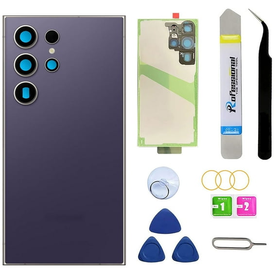 Rear Back Glass Replacement for Samsung Galaxy S24 Ultra 6.8-inches with Reparing Toolkit(Titanium Violet)