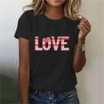 thumbnail image 4 of AuroraX 1/4 Sleeve T-Shirts for Women,Black Loose Fit Crewneck Graphic Women Tops Valentines Holiday T Shirts Gifts for Girlfriend, 4 of 8