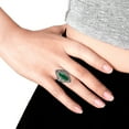 thumbnail image 3 of Cute Heart Filigree Oval Green Malachite Sterling Silver Ring -7, 3 of 5