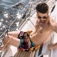 thumbnail image 2 of luoweisi Men's Beach Shorts Quick Dry Swim Trunks with Mesh Lining Abstract Rhinoceros 2XL, 2 of 5