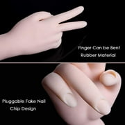 Limei Hand for Acrylic Nails, Fake Hand for Nails Practice, Flexible Movable Fake Hand Manicure Practice Tool, Nail Art Training Practice