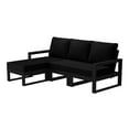 thumbnail image 2 of WestinTrends Montara Outdoor 4-Piece HDPE L-Shaped Modular Patio Sofa Furniture Set, Black/Black, 2 of 15
