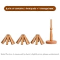 thumbnail image 4 of Wooden Tree Trivet Set for Hot Pots and Teapots Natural Kitchen Dining Tabletop Heat Serving Accessory, 4 of 6