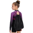 thumbnail image 2 of TTAO Gymnastics Leotards Outfits for Girls Long Sleeve Shiny Rhinestones Leotards with Shorts Scrunchie Drawstring Bag Purple 6, 2 of 5
