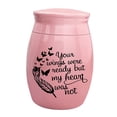 thumbnail image 2 of Zinc Alloy Pet Urns Souvenir Burial Retain Memories Durable Container Jar Memorial Ash Holder Keepsake Urns for Small Animals Leaf Pink, 2 of 9