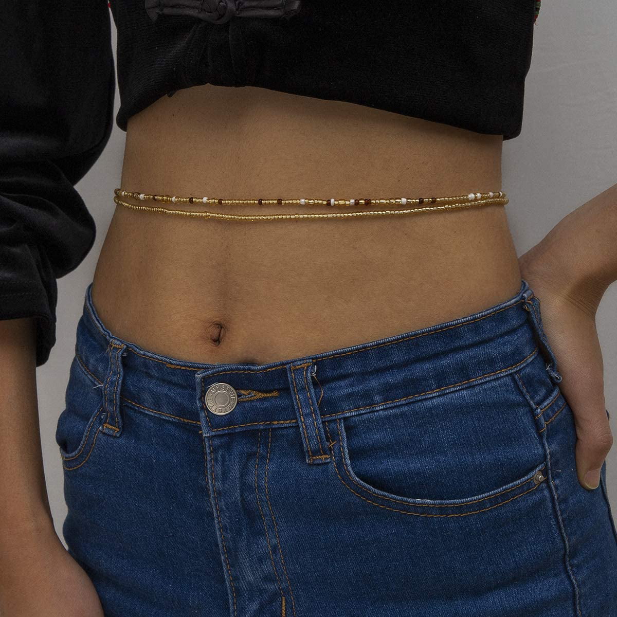 Waist Beads for Weight Loss Stretchy African Waist Beads for Women Belly  Beads Chain Plus Size with String and Charms