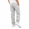 thumbnail image 5 of Rggeeun Boy Child Pants Cargo Pants Colorful Print Tapered Hem Ankle Length Multiple Pockets Relaxed Fit Drawstring Elastic Waist School Activities Basic Trousers,Gray,7-8 Years, 5 of 5