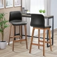 thumbnail image 2 of HOMCOM Bar Stools Set of 2, Counter Height Bar Chair with PU Leather Brown, 2 of 10