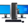 thumbnail image 1 of Restored Windows 11 Pro HP G6 Desktop Computer | 8-Core i7 10th gen 2.9GHz CPU | 8GB RAM | 128GB SSD | Dual 22" LCD's | (Refurbished), 1 of 5
