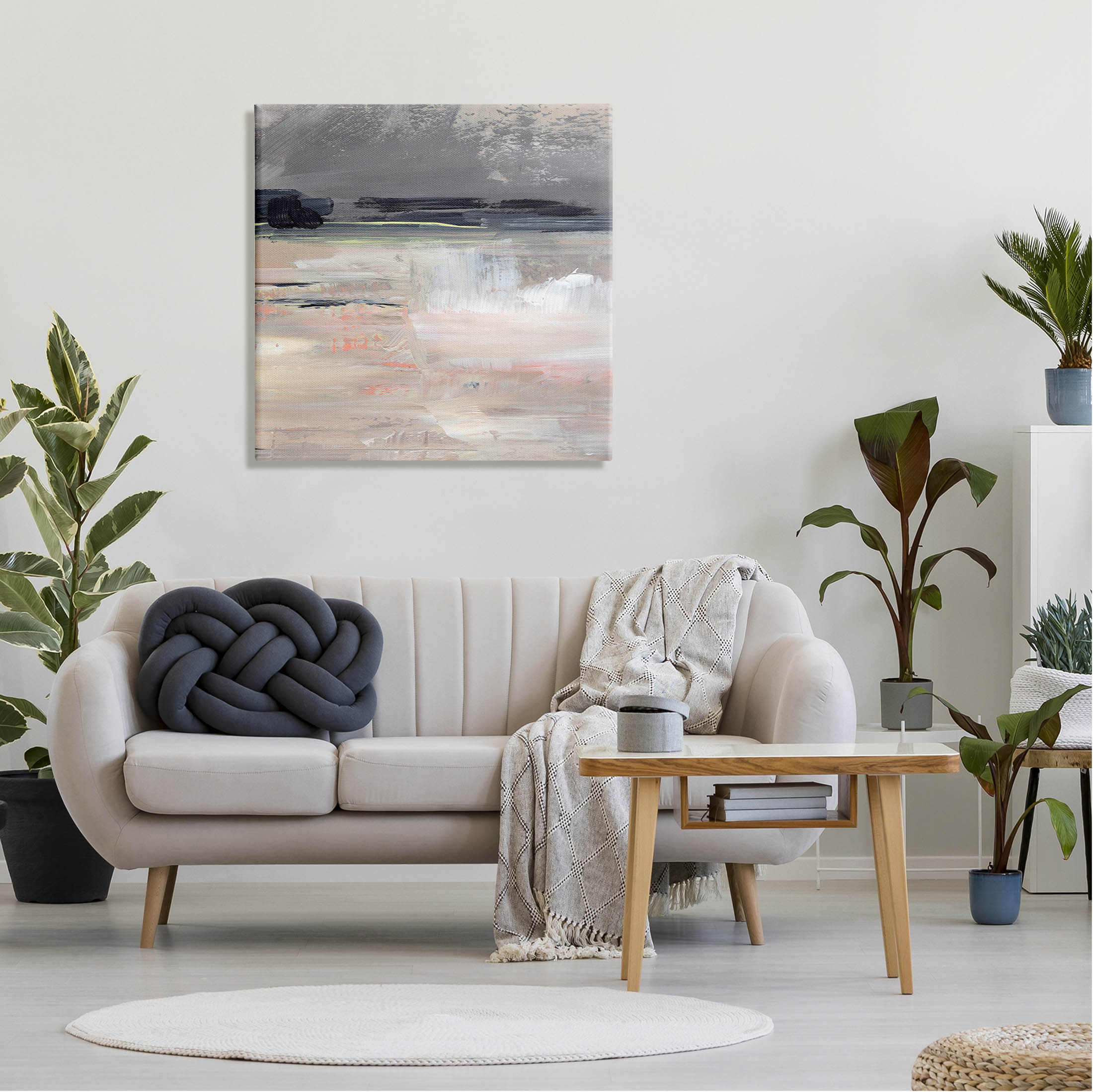 Muted Abstract Landscape Abstract Painting Gallery Wrapped Canvas Print Wall Art