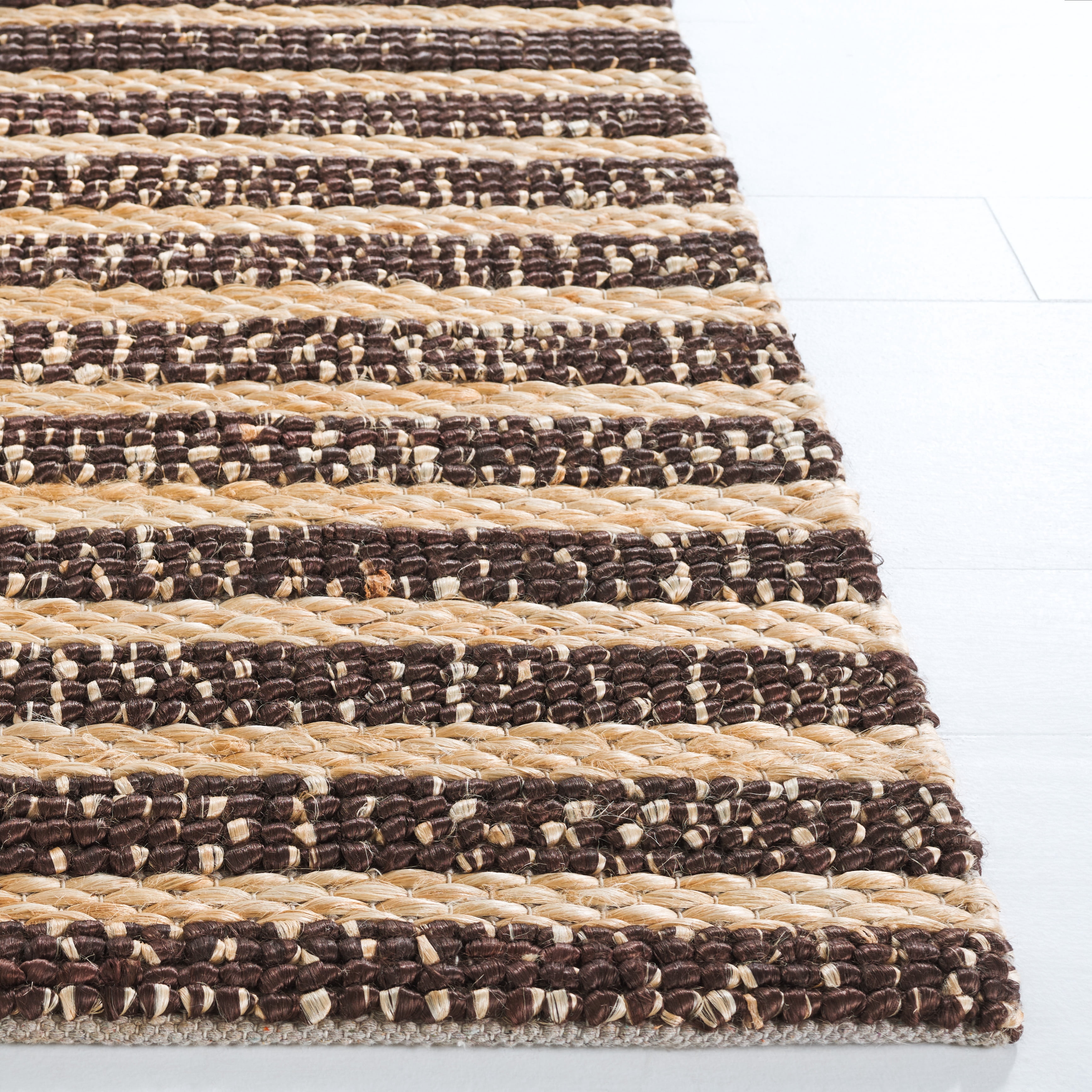 SAFAVIEH Natural Fiber Bentley Striped Area Rug, Natural/Brown, 6' x 9'
