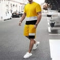 thumbnail image 2 of Cathalem Men Beach Outfits Sets Big and Tall Men's 2 Piece Outfits Short Sleeve Tee and Shorts Set(Yellow,XXL), 2 of 4