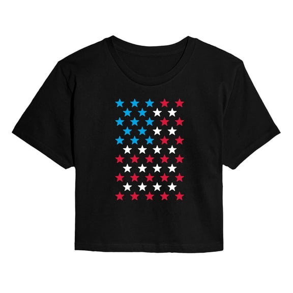 Instant Message - USA Flag Stars Cropped Graphic T-Shirt