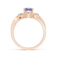 thumbnail image 2 of ANGARA Natural Tanzanite and Diamond Twisted Vine Ring in 14K Rose Gold for Women (Size-6mm) | December Birthstone, Birthday, Anniversary, Jewelry Gift for Women | Natural Tanzanite Ring, 2 of 11