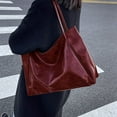 thumbnail image 2 of CHUMUD Women's Soft Leather Bucket Bag - Vintage Style Large Capacity Shoulder Bag with Snap Botton, Totes Work Bag for Commute Travell, 2 of 4
