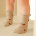thumbnail image 4 of Laklulu 5 pares de calcetines de algodón con encaje de hongo para bebés y niños de primavera y verano, serie Cherry Floret, 4 of 5
