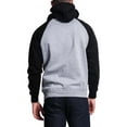 thumbnail image 4 of G-Style USA Men's Heavyweight Contrast Raglan Sleeve Fleece Pullover Hoodie Sweatshirt MH13112 - Heather Gray/Black - Large, 4 of 6