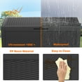 thumbnail image 4 of 120 Gallon Waterproof Outdoor Storage Box,Resin Deck Box,Lockable Outside Storage Box Container for Patio Furniure,Garden,Tools (120 Gallon,Black), 4 of 6