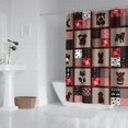 thumbnail image 2 of Red Plaid Dog Jigsaw Puzzle Shower Curtain 72"x72" ,Bathroom Decorative Shower Curtains Set with 12 Hooks,Modern Waterproof Washable Shower Curtain, 2 of 6