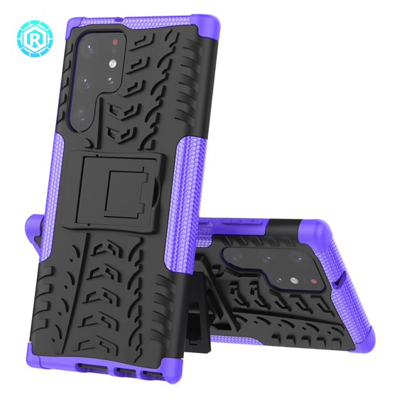 SaniMore for Samsung Galaxy S23 Ultra 6.8" 2023 Hybird Case, Rugged PC Back TPU Back Hidden Kickstand Shockproof Anti-drop Air-bag Slim Lightweight Heavy Duty Protective Case For S23 Ultra, Purple