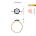 thumbnail image 5 of Angara Natural 0.33 Ct. Aquamarine with Blue Sapphire Halo Ring in 14K Rose & White Gold for Women (Ring Size: 12), 5 of 10