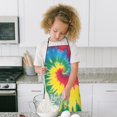 thumbnail image 4 of Colorful Rainbow Tie Dye Spiral Pattern Kids Aprons for Girls and Boys,Adjustable Neck Strap Toddler Aprons for Kids Cooking Baking, 4 of 6
