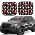 thumbnail image 2 of Picia Houndstooth Green Red 2 Piece Car Windshield Sun Shade Foldable | Foldable Sun Shield for Front Window Blocks UV Rays and Keeps Your Vehicle Cool-Small, 2 of 7