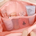 thumbnail image 5 of Large Capacity Travel Cosmetic Bag Portable Toiletries Bathroom Washbag Waterproof PU Leather Makeup Zipper Pouch Storage Bags (Pink), 5 of 7