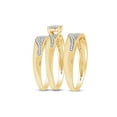 thumbnail image 3 of AFFY White Natural Diamond Engagement & Wedding Trio Bridal Ring Set In 10k Yellow Gold (0.5 Cttw), 3 of 6