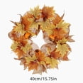 thumbnail image 3 of Bcylexb Fall Harvest Wreaths, 15.8" Maple Leaf Door Wreaths Artificial Autumn Wreath for Front Door Thanksgiving Wall Home Decor, 3 of 6