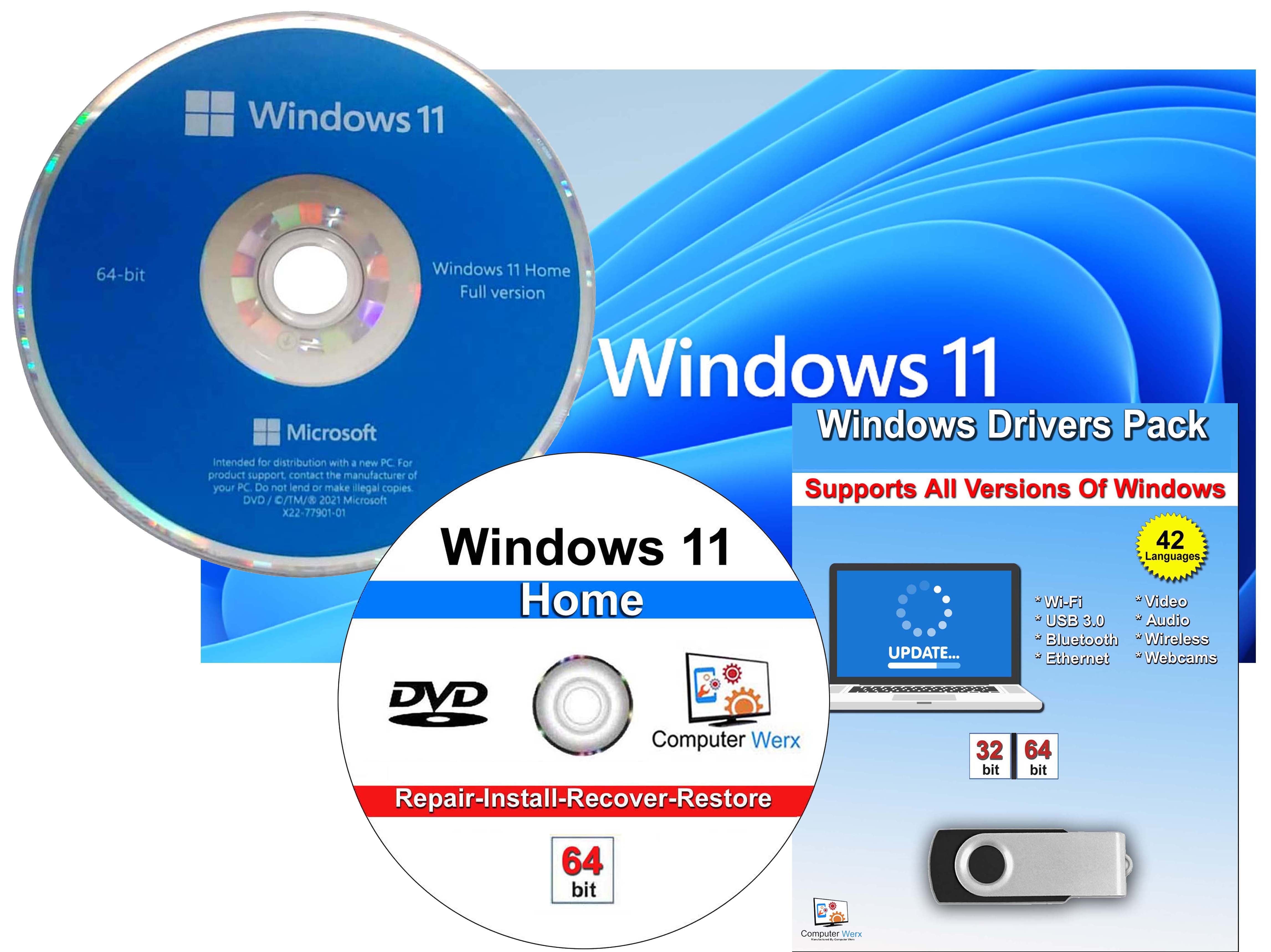 Microsoft, Windows 11 Pro 64-Bit USB, OEM Software, 1 User